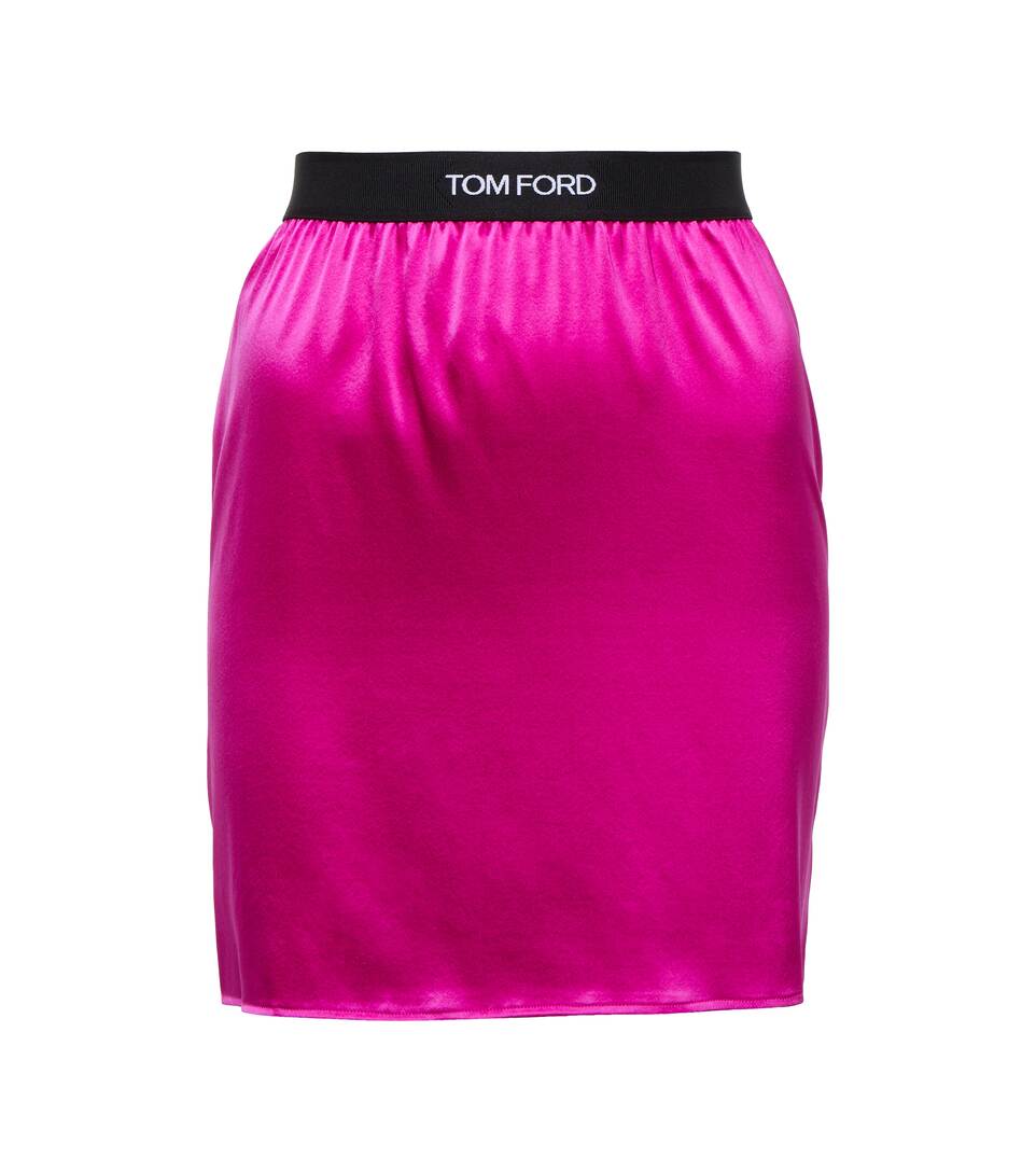 Get ready to turn heads with Tom Ford New Silk-blend satin miniskirt 's  glamor models